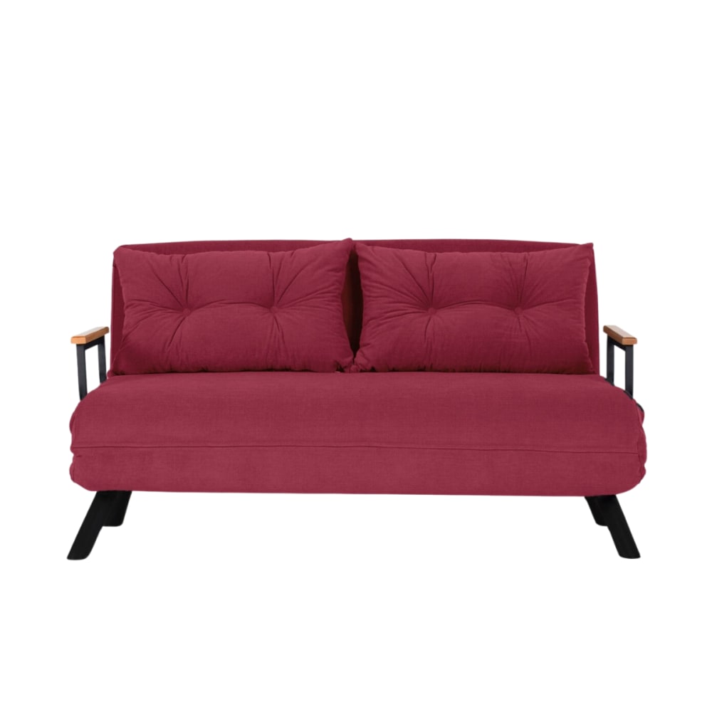 Canapé lit 2 places convertible L133 cm - Bordeaux