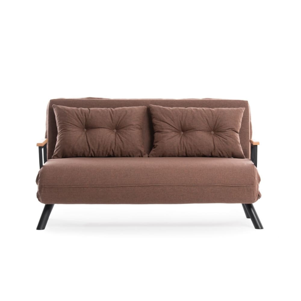 Canapé lit 2 places convertible L133 cm - Marron