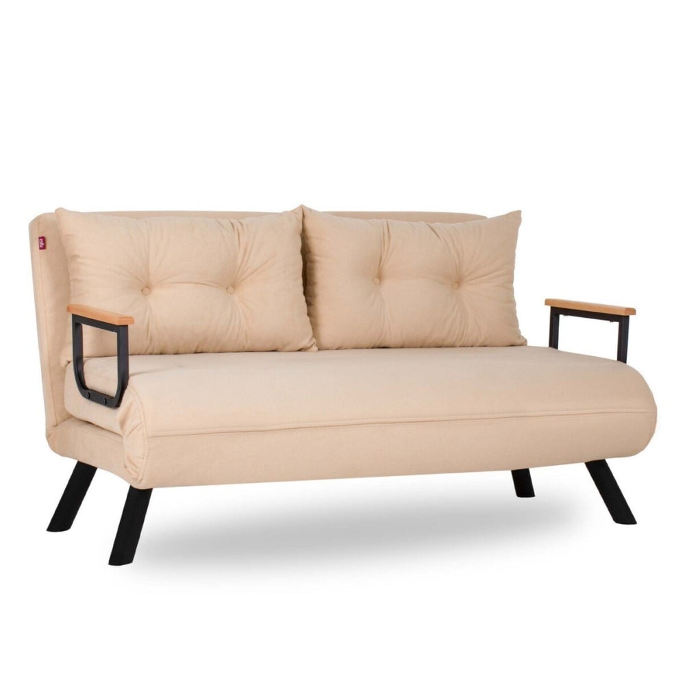 Canapé lit 2 places convertible L133 cm - Beige