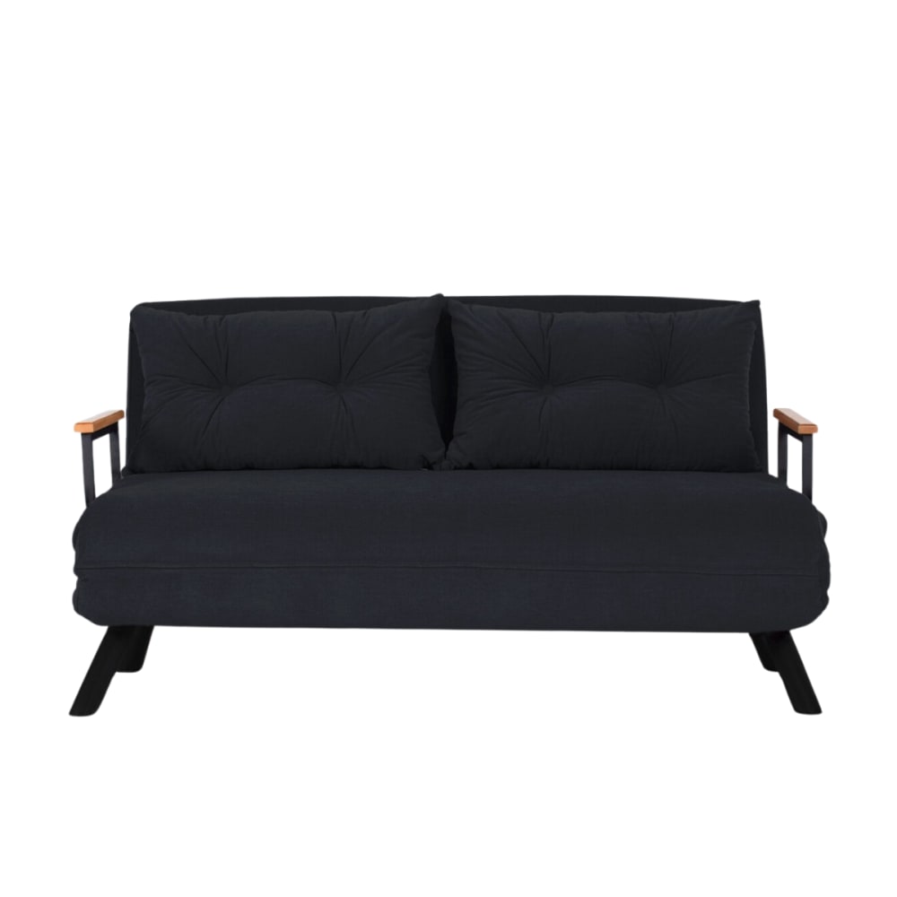 Canapé lit 2 places convertible L133 cm - Noir