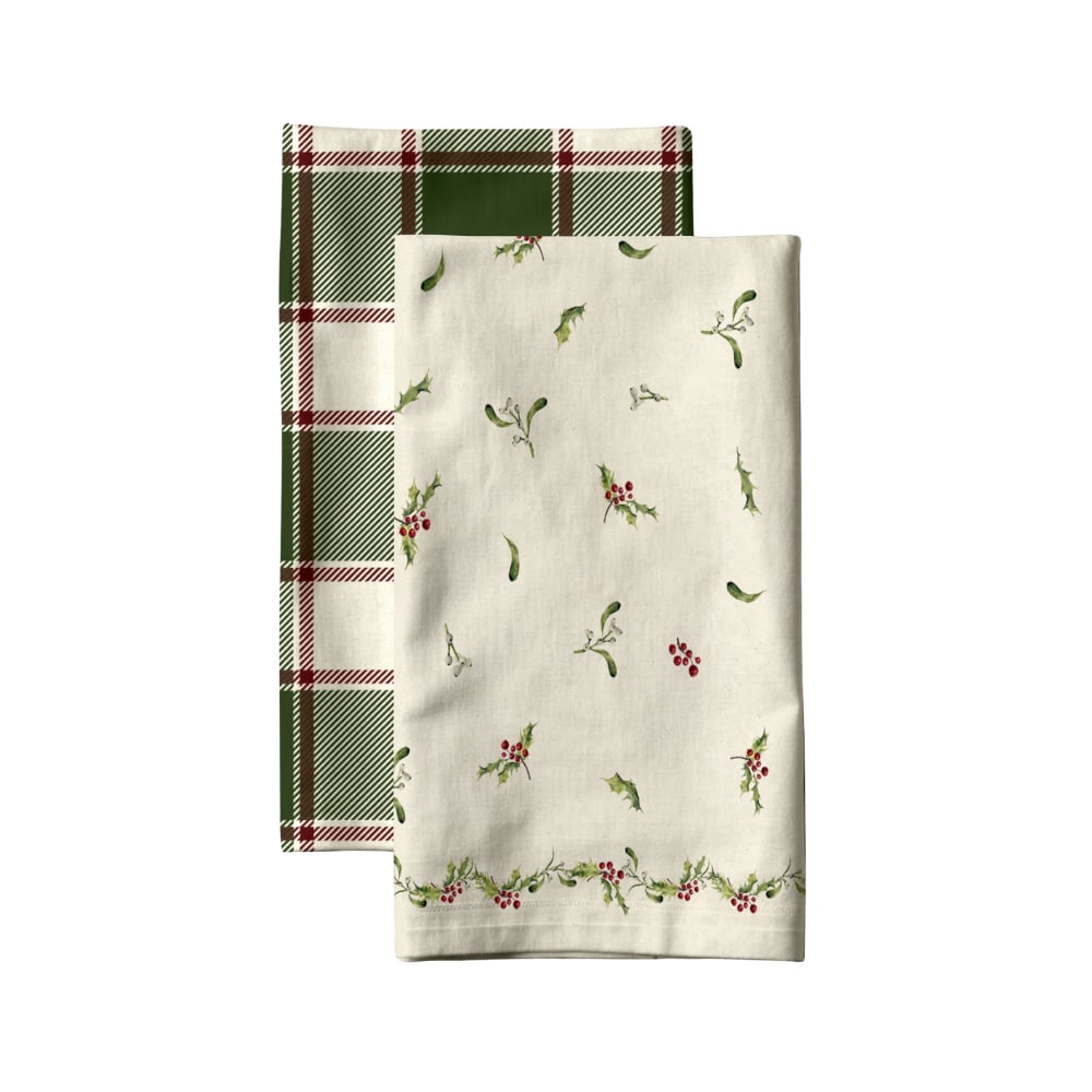 Torchons de cuisine 100% coton (x2) multicolore 44x60 cm