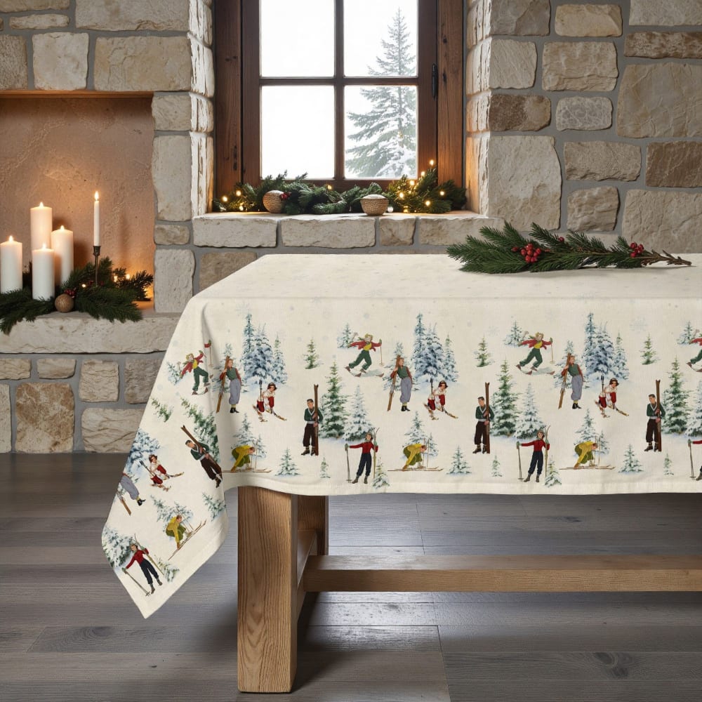 Fleckenabweisende Tischdecke, 100% Baumwolle mehrfarbig 100x155