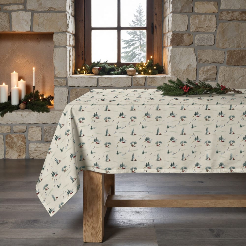 Muare Home Fleckenabweisende Tischdecke, 100% Baumwolle mehrfarbig 155x155 cm - Baumwolle