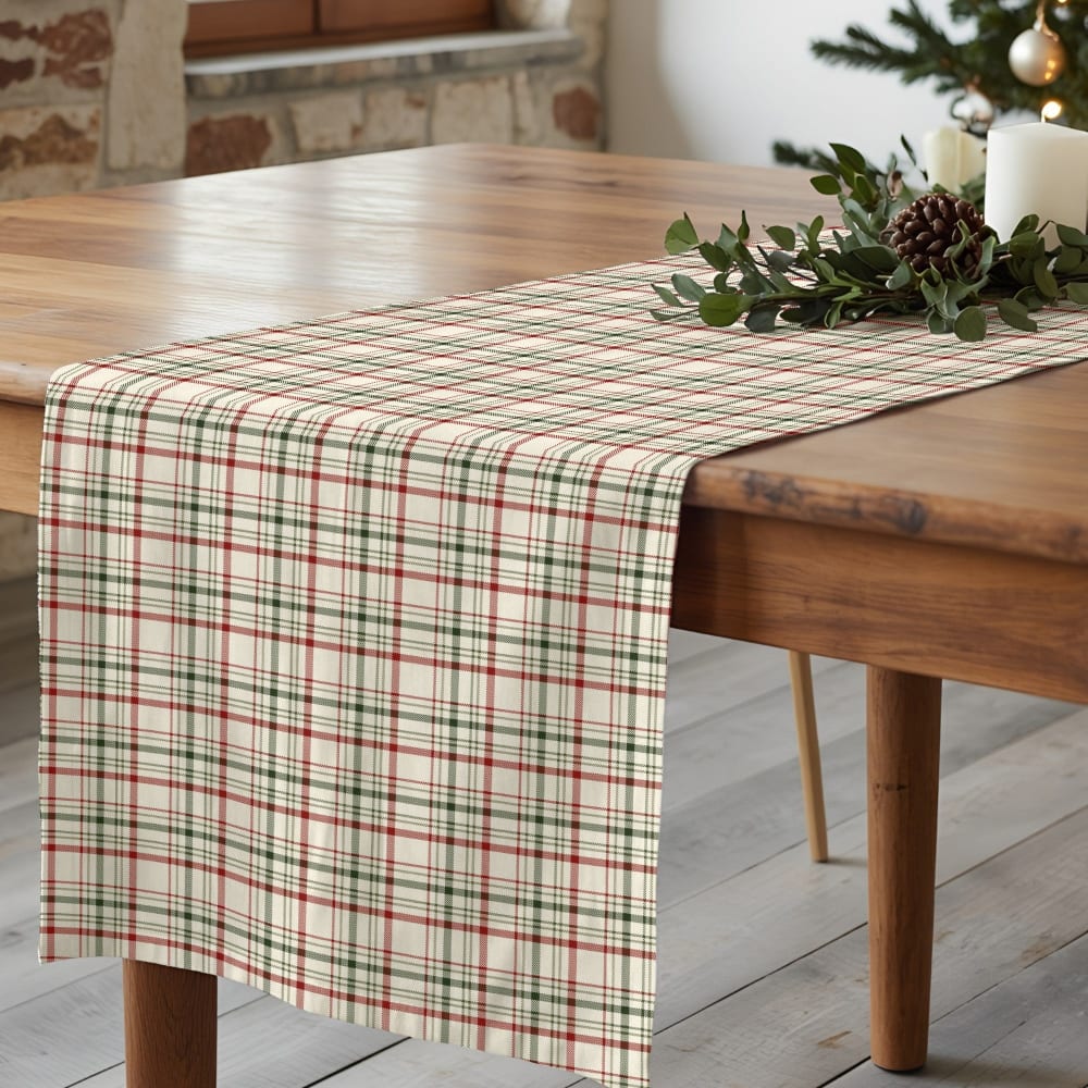 Chemin de table de Noël 100% coton multicolore 50x150 cm