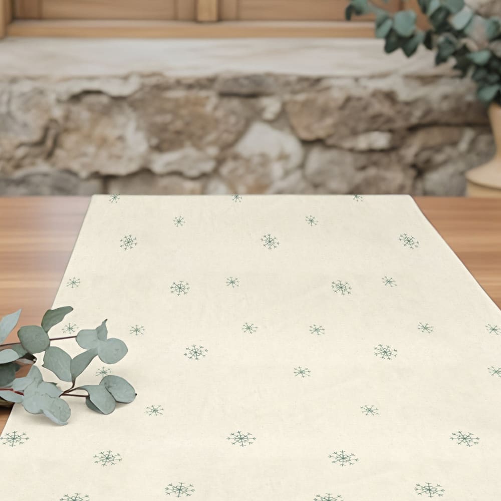 Weihnachtlicher Tischläufer 100% Baumwolle beige 50x150 cm -