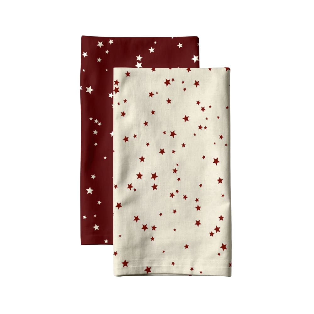 Torchons de cuisine 100% coton (x2) rouge 44x60 cm
