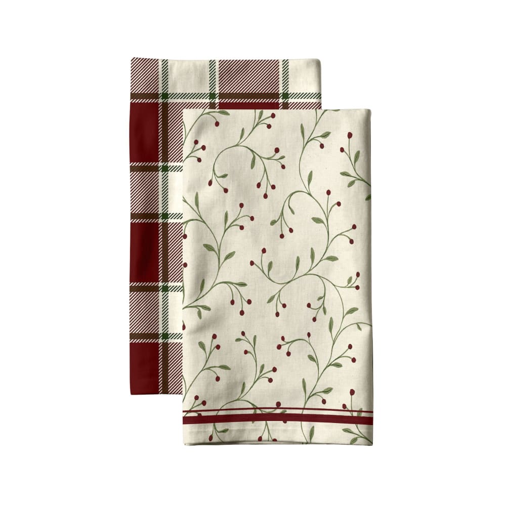 Torchons de cuisine 100% coton (x2) multicolore 44x60 cm