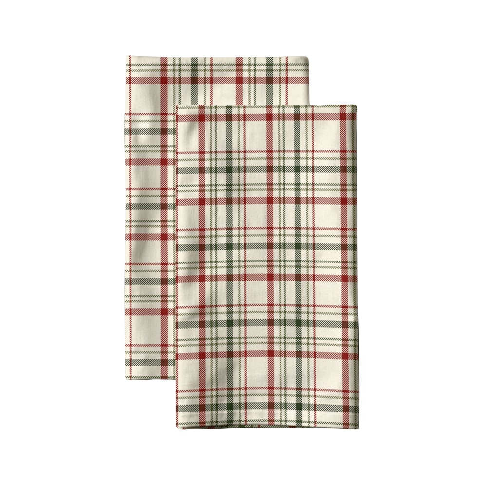 Torchons de cuisine 100% coton (x2) multicolore 44x60 cm