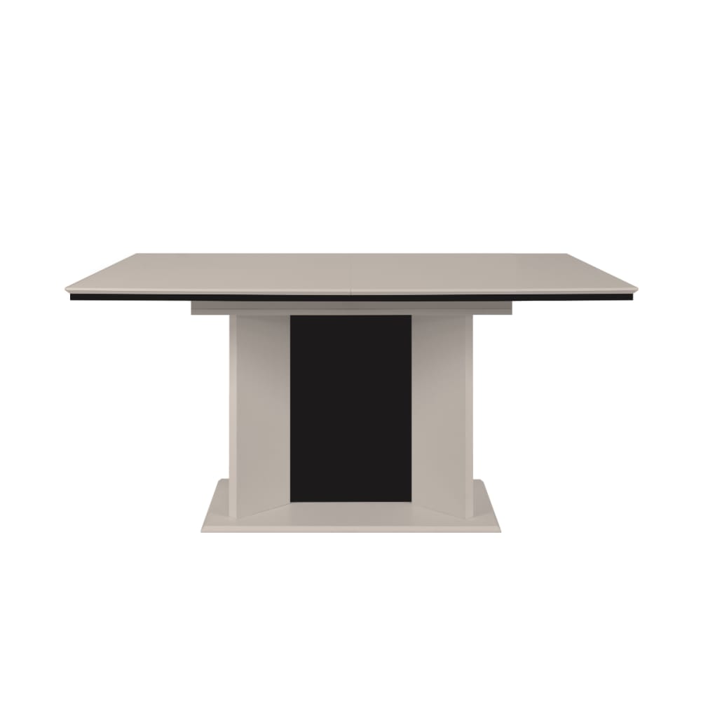 Table à manger extensible 160-200x90x76 cm taupe et noir - DEXT