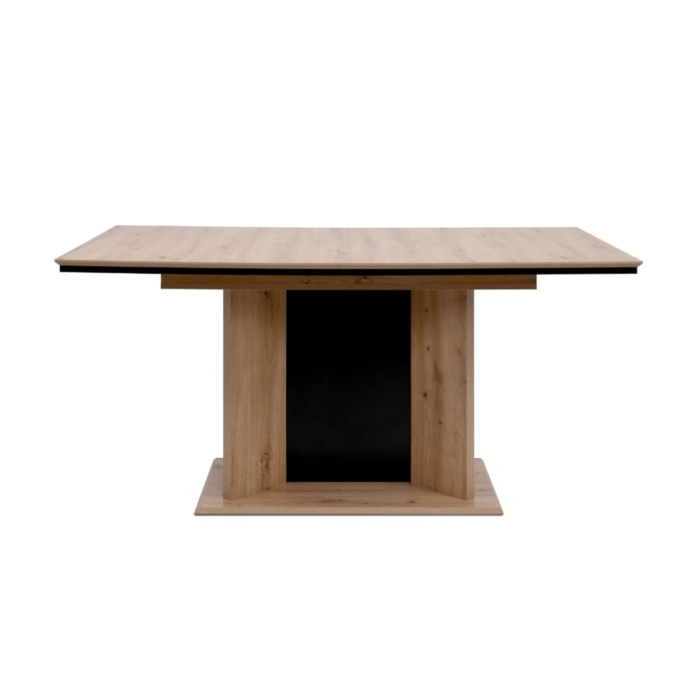 Table à manger extensible 160-200x90x76 cm chêne et noir- DEXT