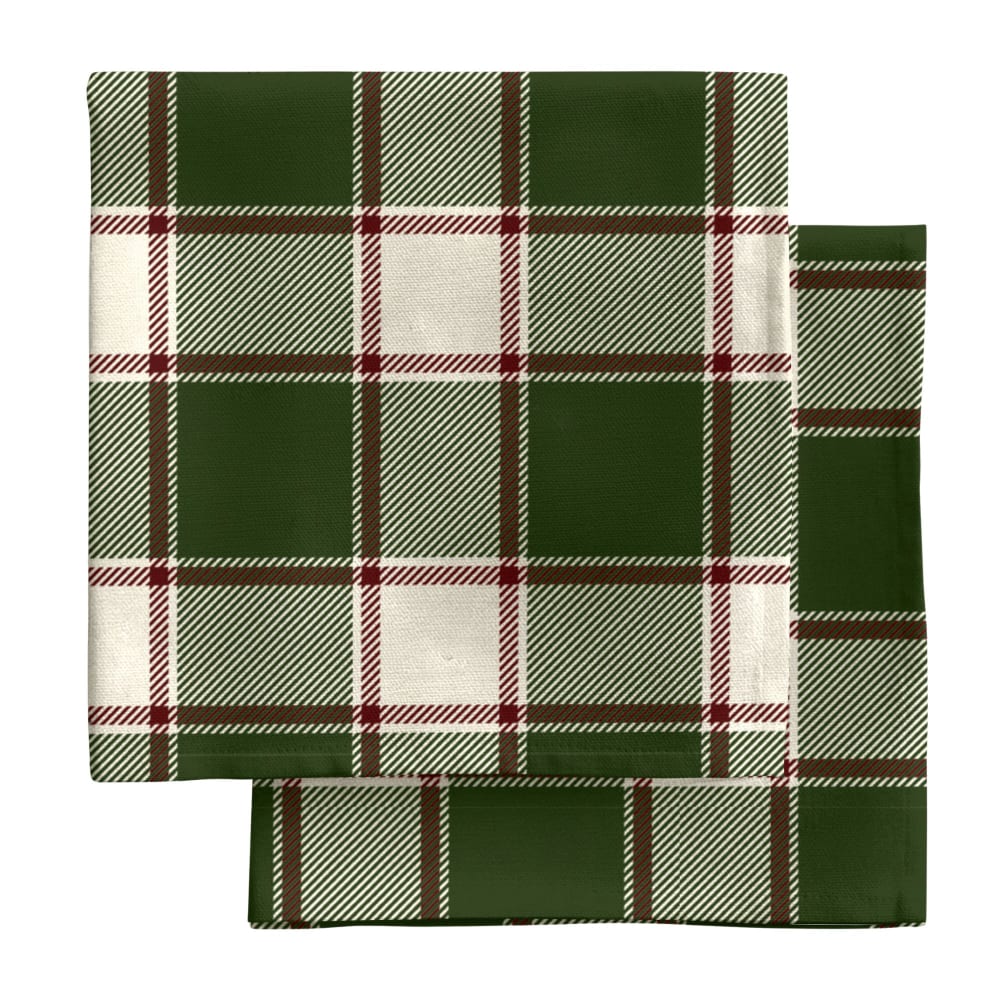 Serviettes 100 % coton (x2) vert 43x43 cm