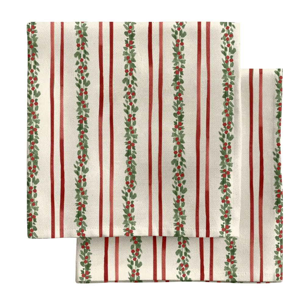 Serviettes 100 % coton (x2) multicolore 43x43 cm