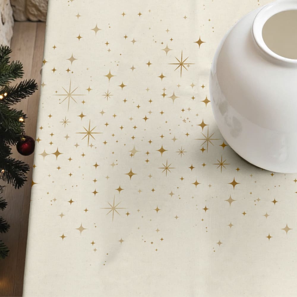 Fleckenabweisende Tischdecke, 100% Baumwolle beige 250x155 cm -