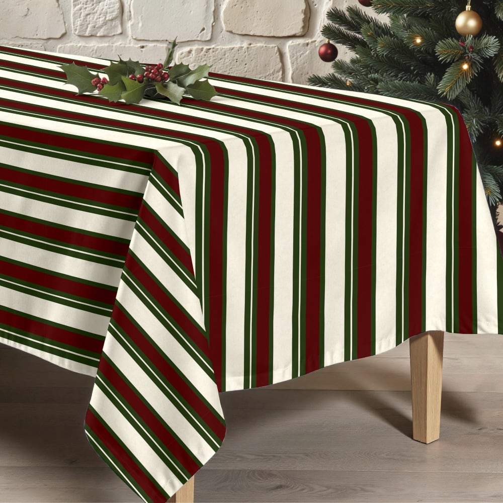 Fleckenabweisende Tischdecke, 100% Baumwolle mehrfarbig 200x155