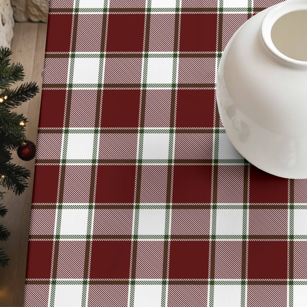 Fleckenabweisende Tischdecke, 100% Baumwolle rot 300x155 cm -