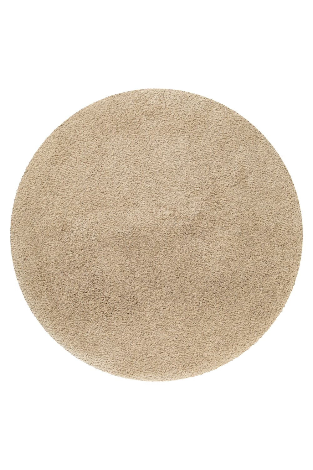Homie Living Runde Badematte uni aus Polyester beige cappuccino 90 cm style modern Öko-Tex Zertifikat - Pes - Polyester