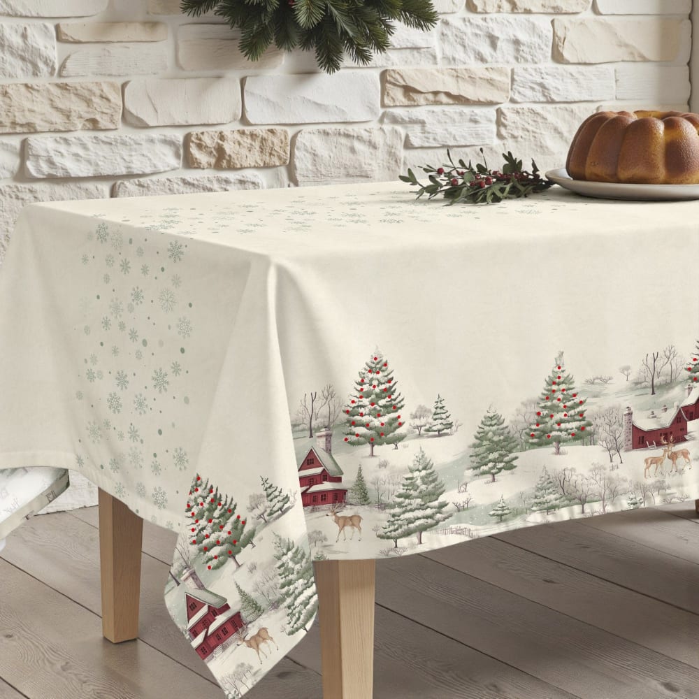 Muare Home Fleckenabweisende Tischdecke, 100% Baumwolle mehrfarbig 200x155 cm - Baumwolle