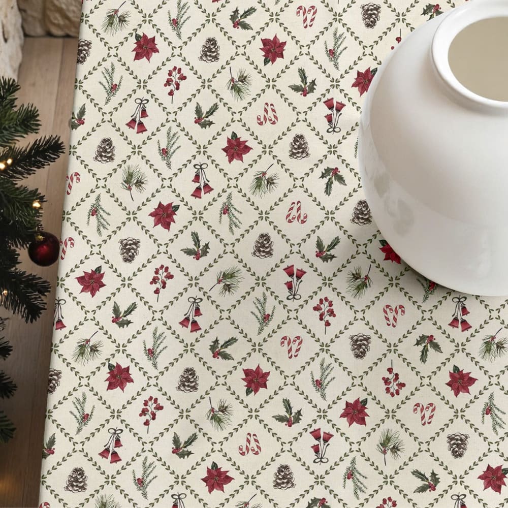 Nappe de Noël anti-taches 100% coton multicolore 200x155 cm