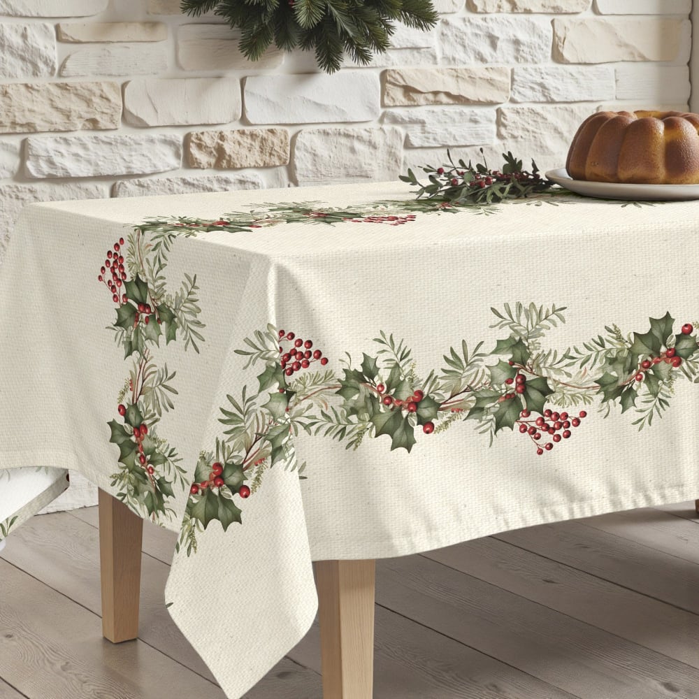 Muare Home Fleckenabweisende Tischdecke, 100% Baumwolle mehrfarbig 155x155 cm - Baumwolle