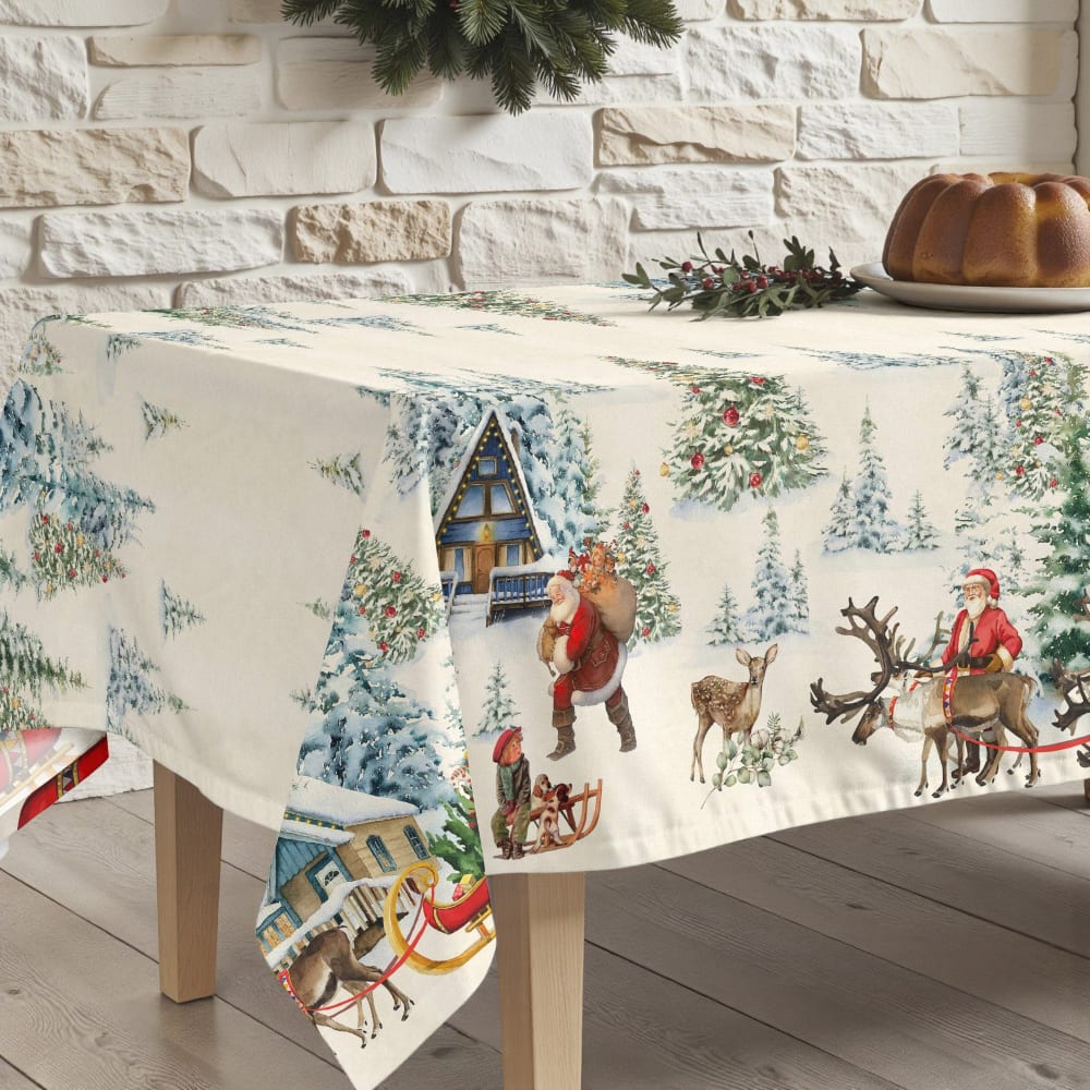 Muare Home Fleckenabweisende Tischdecke, 100% Baumwolle mehrfarbig 155x155 cm - Baumwolle