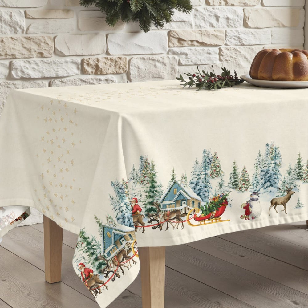 Muare Home Fleckenabweisende Tischdecke, 100% Baumwolle mehrfarbig 250x155 cm - Baumwolle