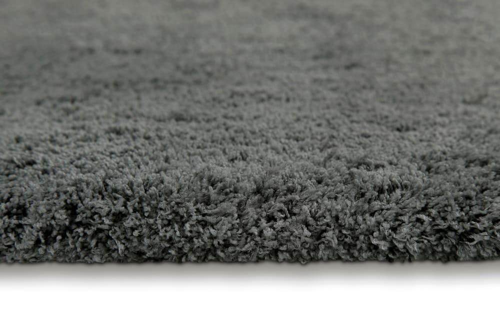 Tapis de bain rond uni en polyester gris ardoise 90 cm — vue 4