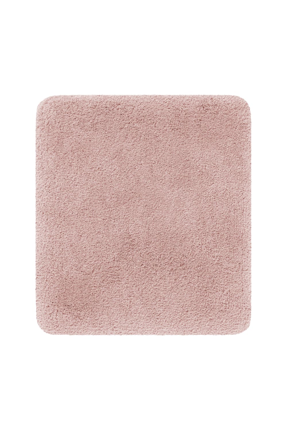 Tapis de bain uni en polyester rose poudré 55x65