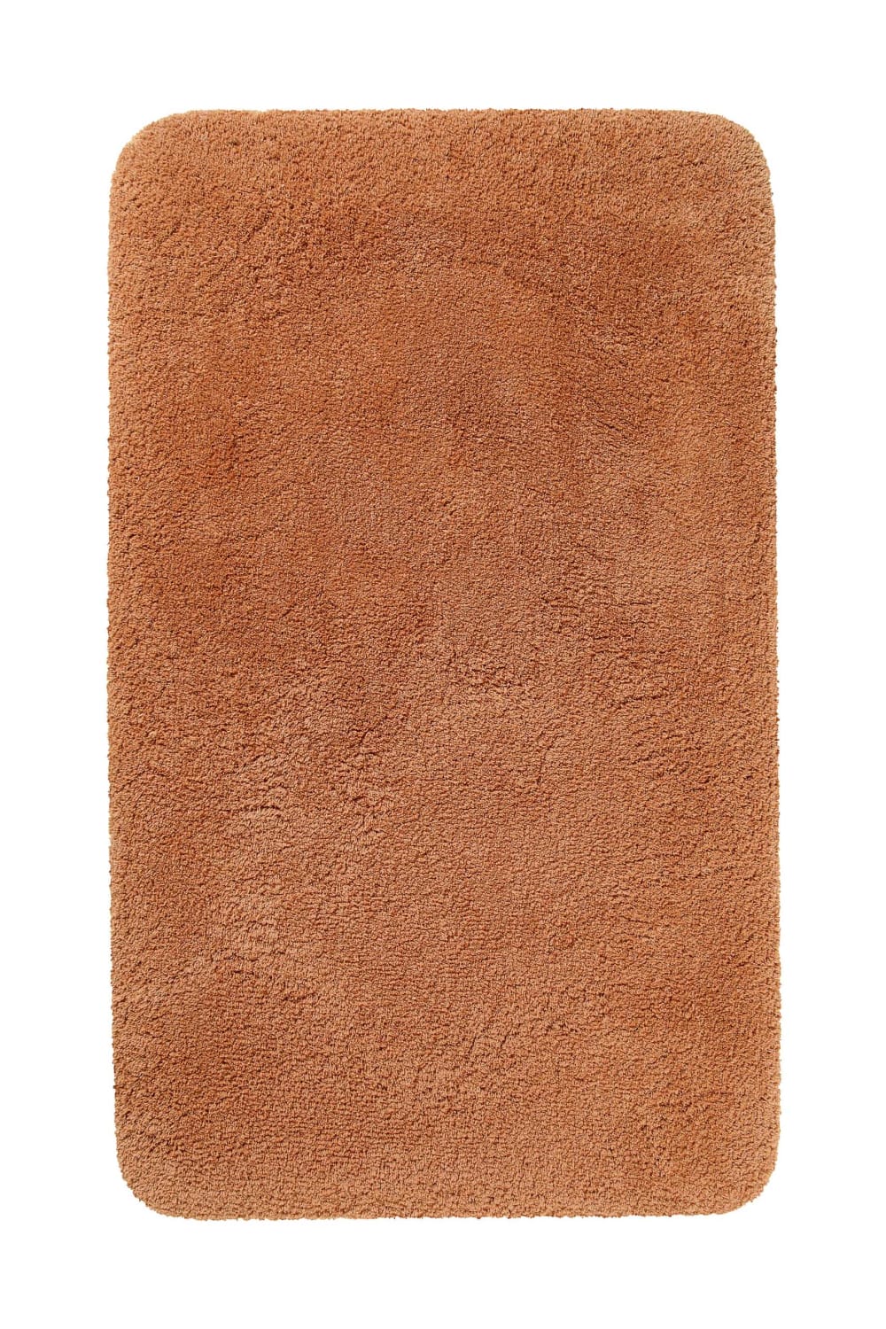 Tapis de bain uni en polyester terre cuite 70x120