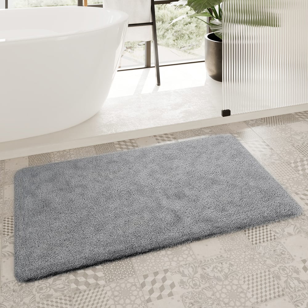 Badematte uni aus Polyester grau 70x120 - Maisons Du Monde
