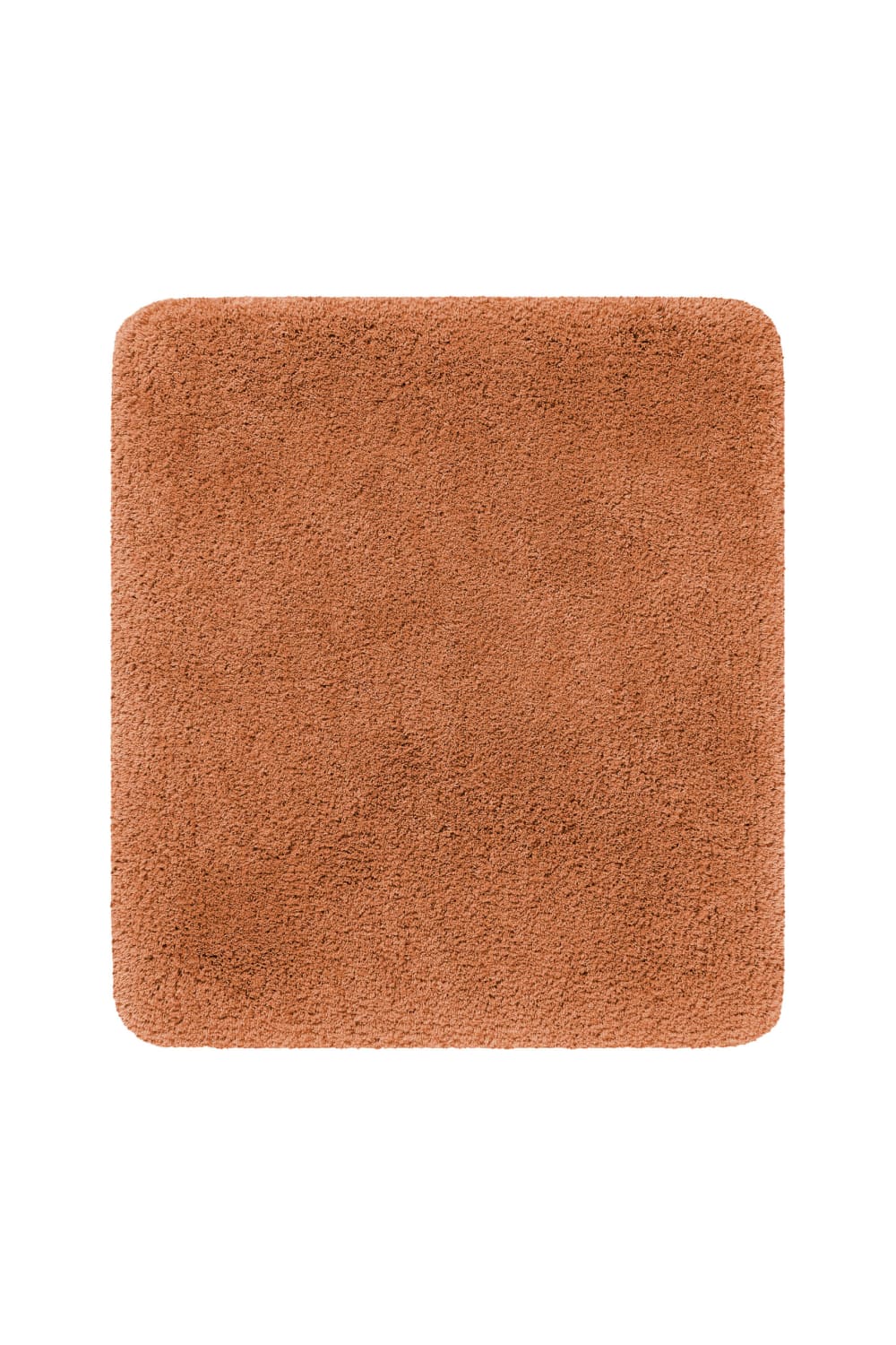Tapis de bain uni en polyester terre cuite 55x65