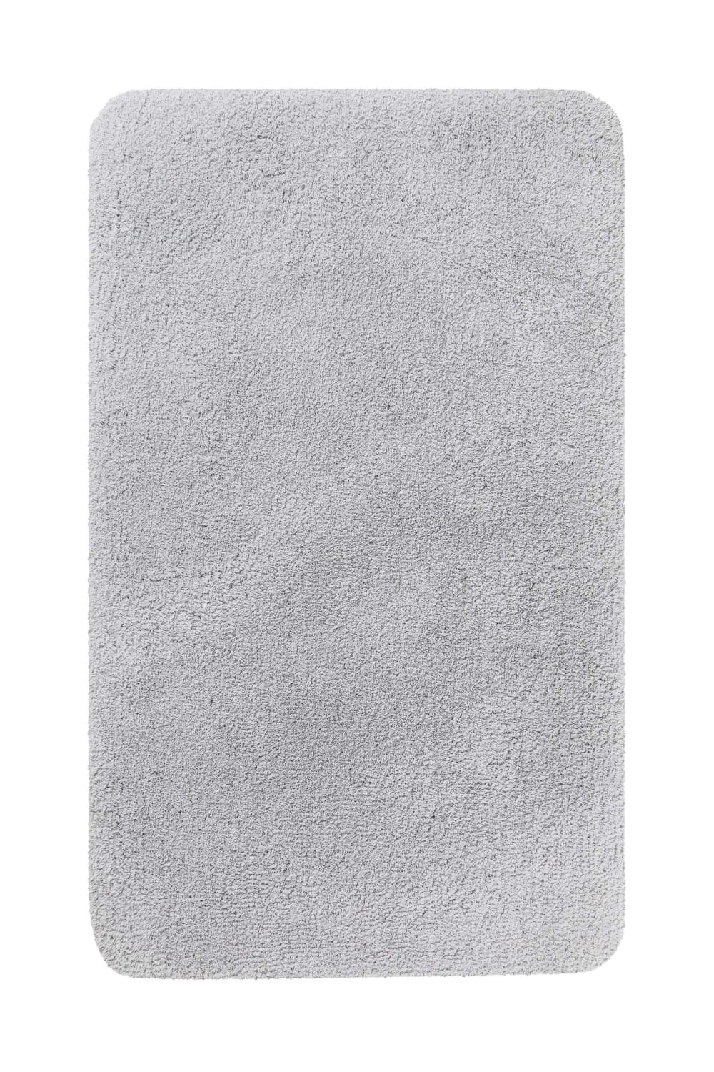 Tapis de bain uni en polyester gris clair 80x150