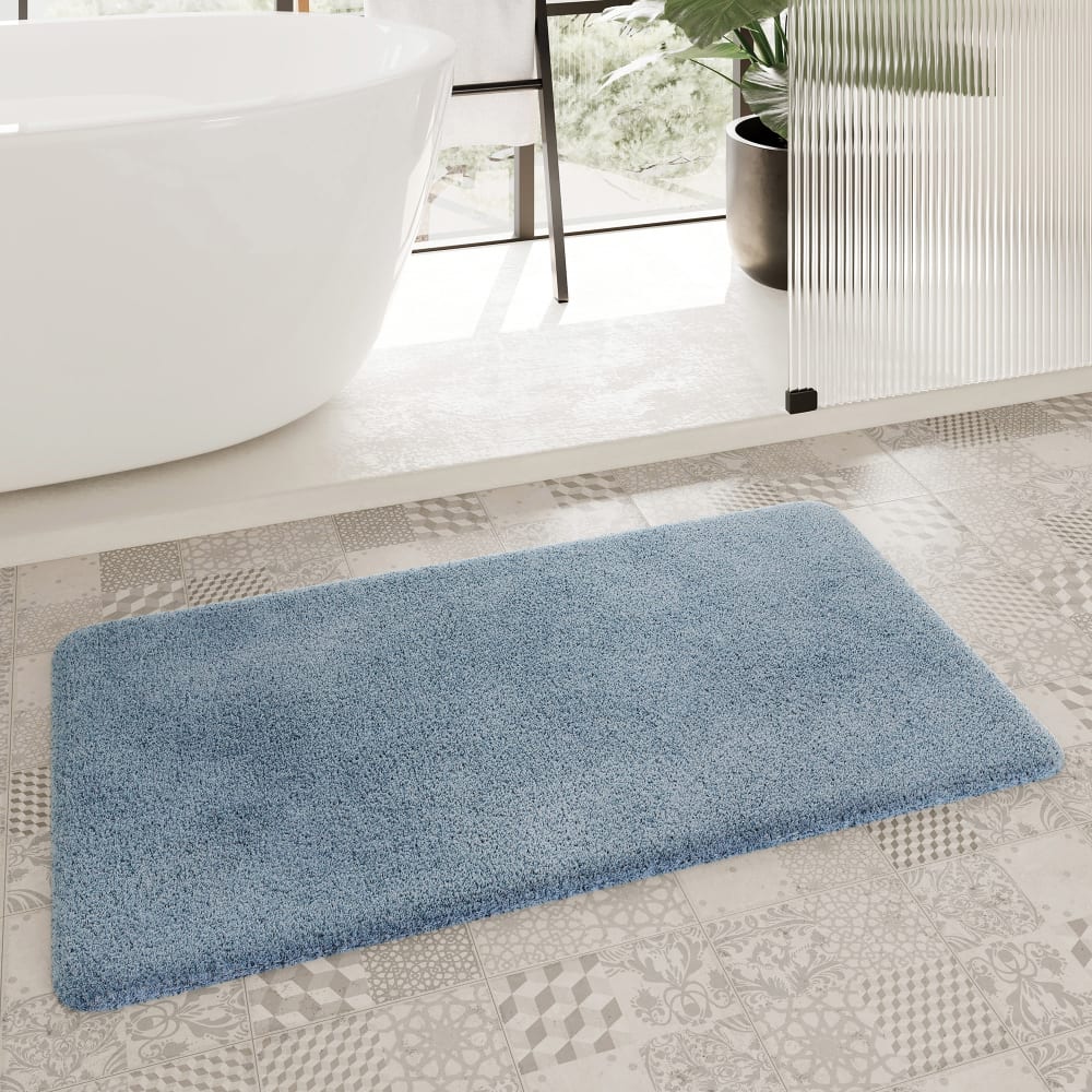 Badematte uni aus Polyester blaugrau 55x65 - Maisons Du Monde