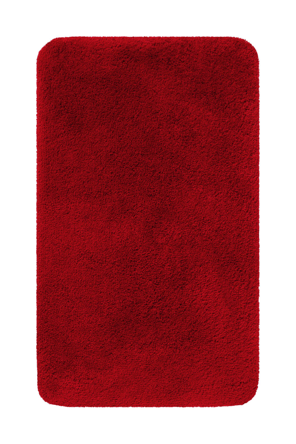 Tapis de bain uni en polyester rouge intense 70x120