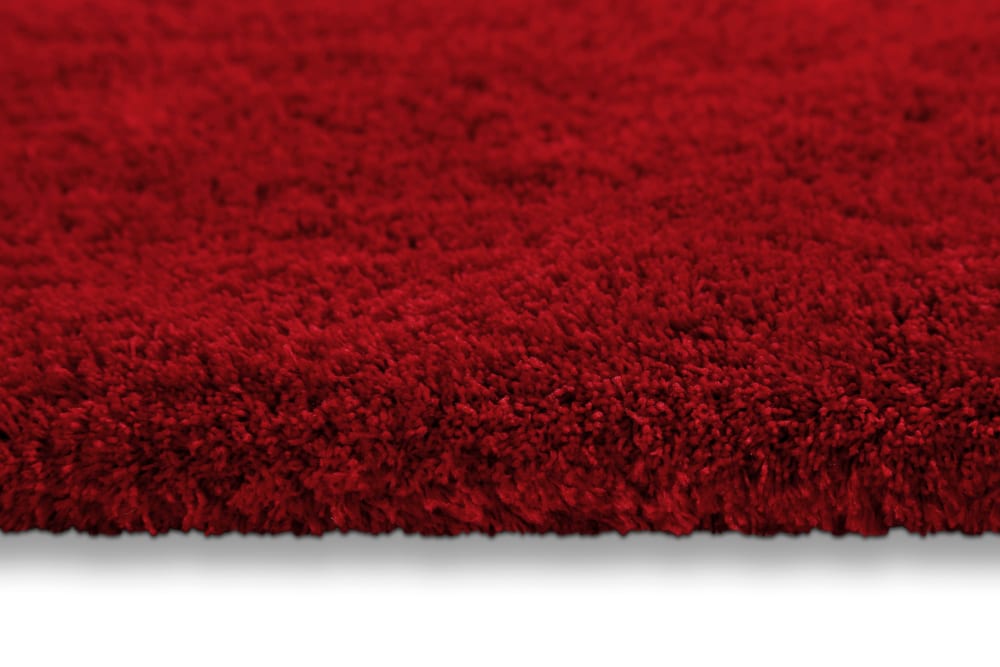 Tapis de bain uni en polyester rouge intense 70x120 — vue 4