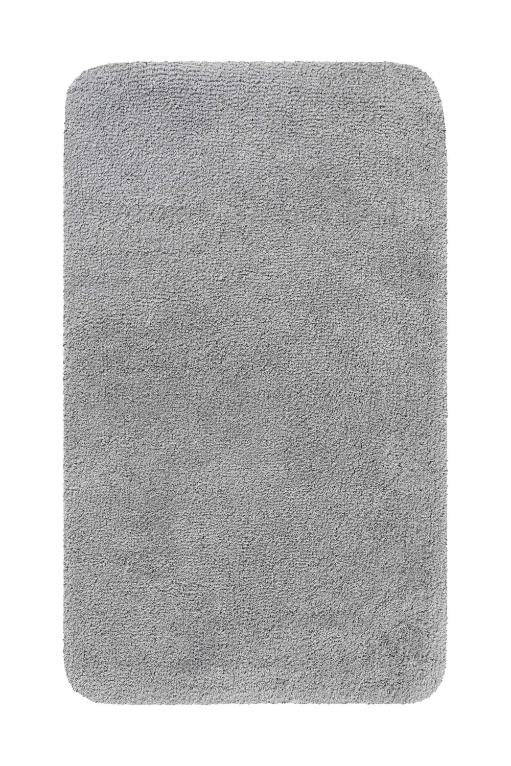Tapis de bain uni en polyester gris 60x100 cm