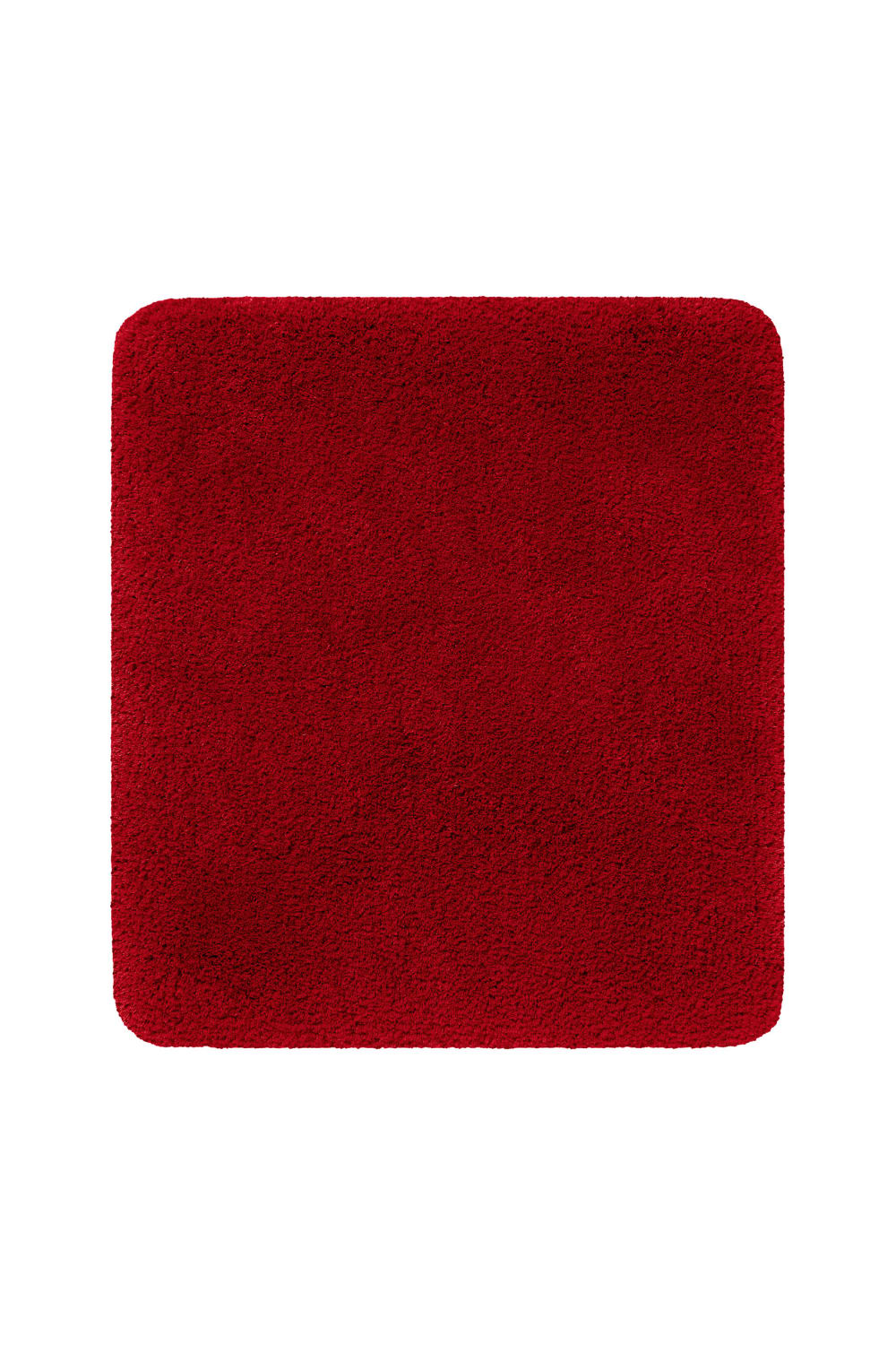 Tapis de bain uni en polyester rouge intense 55x65