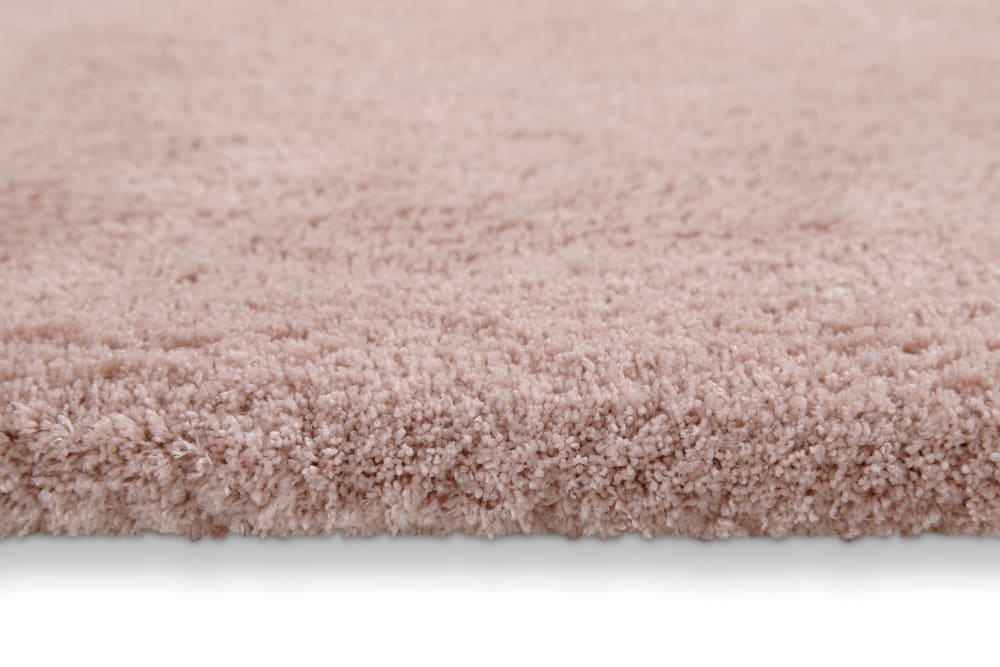 Tapis de bain rond uni en polyester rose poudré 90 cm — vue 4