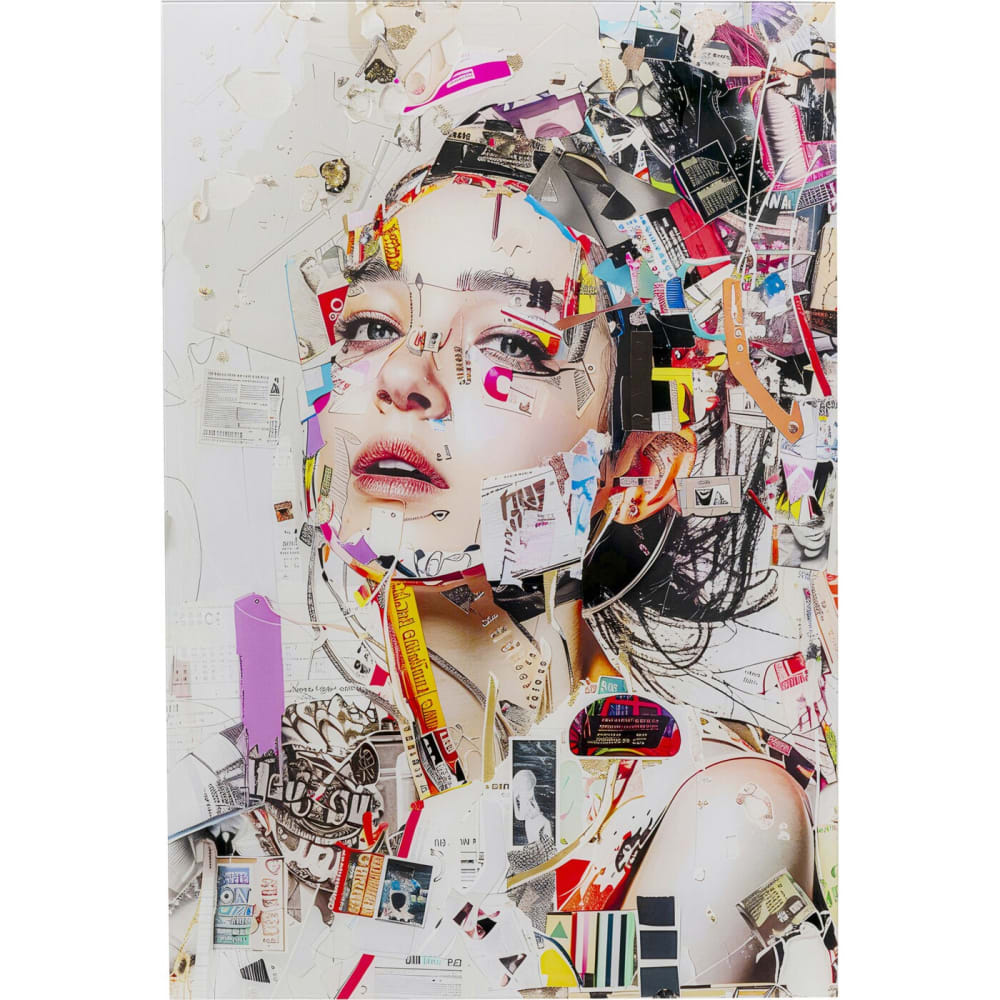 Tableau en verre femme artistique de profil 80x120