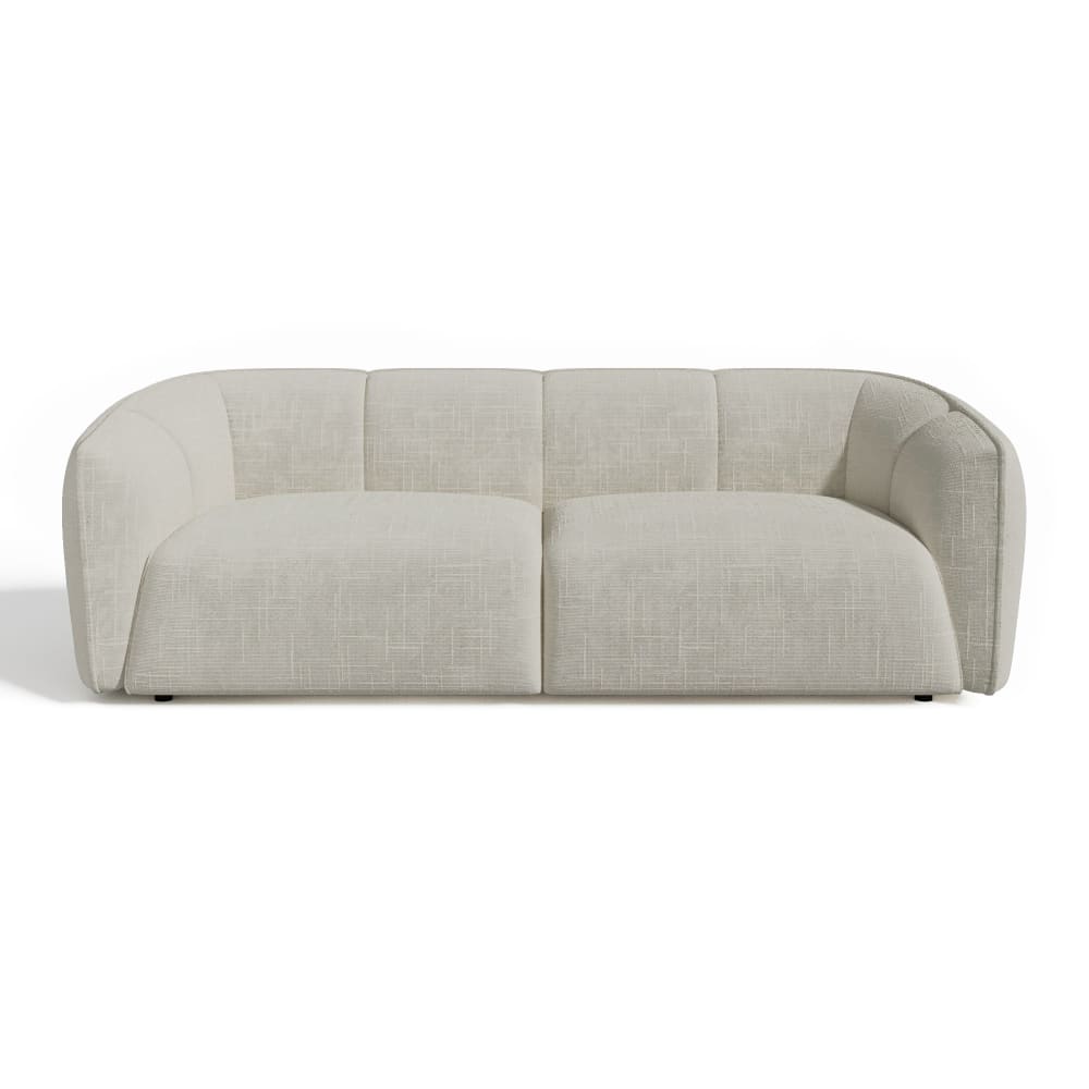 Canapé 4 places velours tramé crème