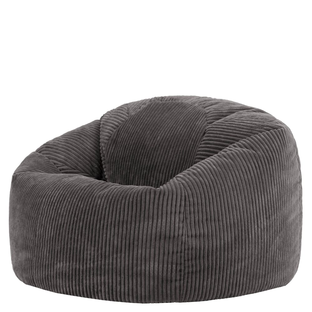 Pouf classique fauteuil large xl velours côtelé gris anthracite Pouf classique fauteuil large xl velours côtelé gris anthracite