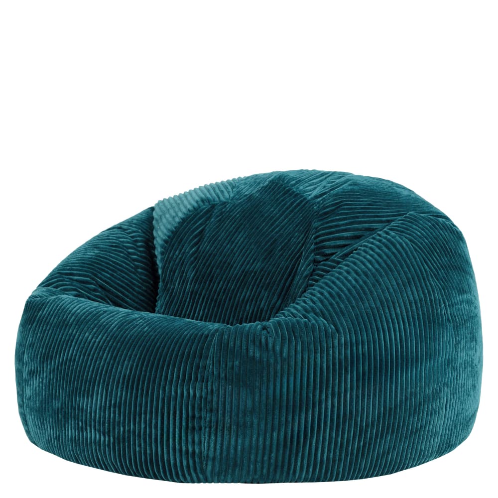 Pouf classique fauteuil large xl velours côtelé bleu canard Pouf classique fauteuil large xl velours côtelé bleu canard
