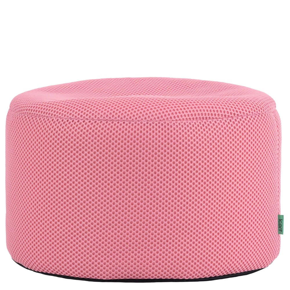 Pouf repose-pieds rond Gaming en maille performante rose clair