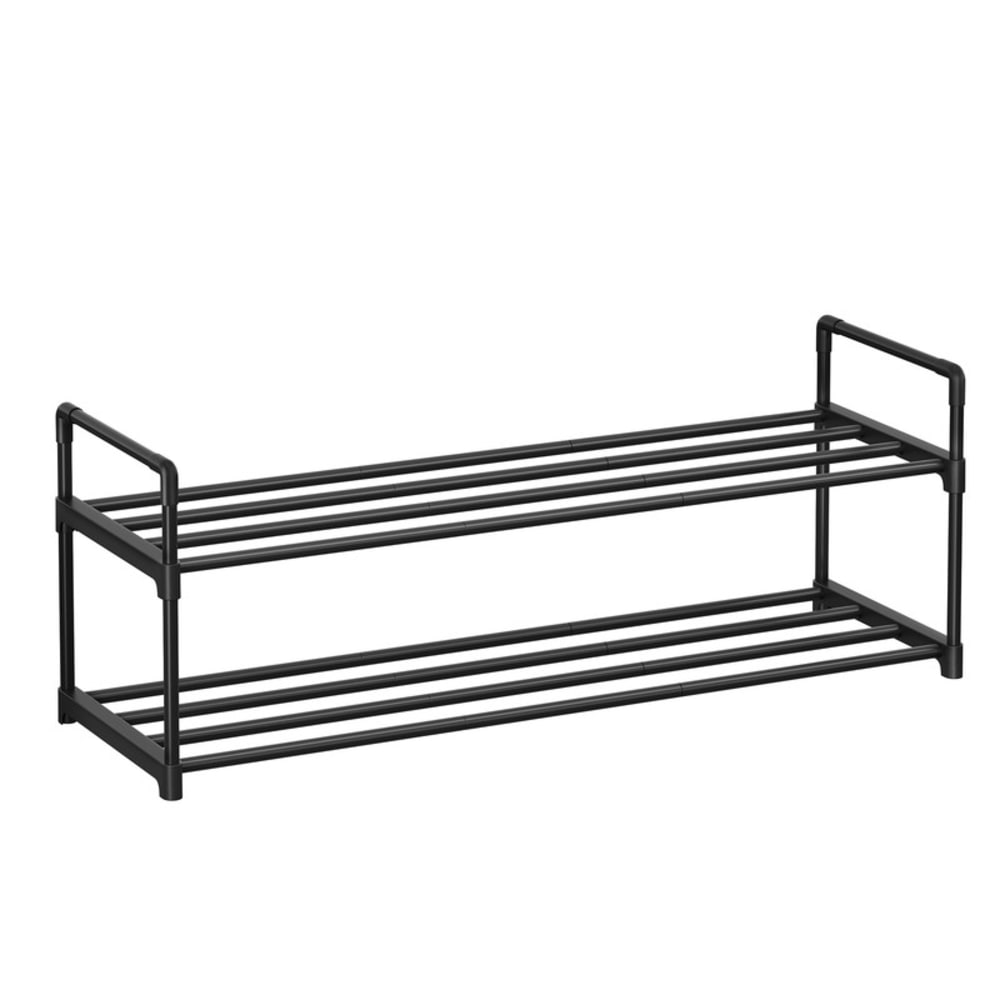 Étagère à chaussures 2 niveaux pour 12-15 paires 30 x 92 x 34 cm noir Étagère à chaussures 2 niveaux pour 12-15 paires 30 x 92 x 34 cm noir