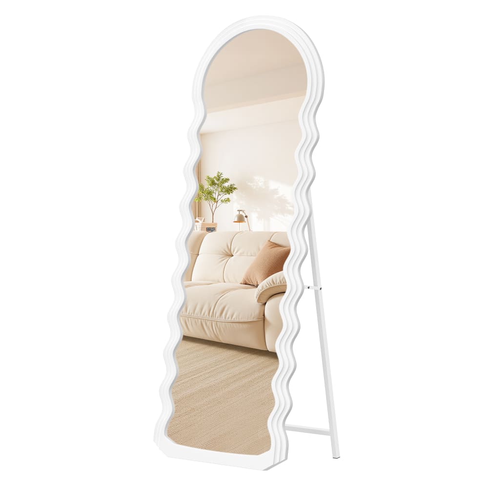 Miroir sur pied 160 x 50 cm cadre en mdf blanc