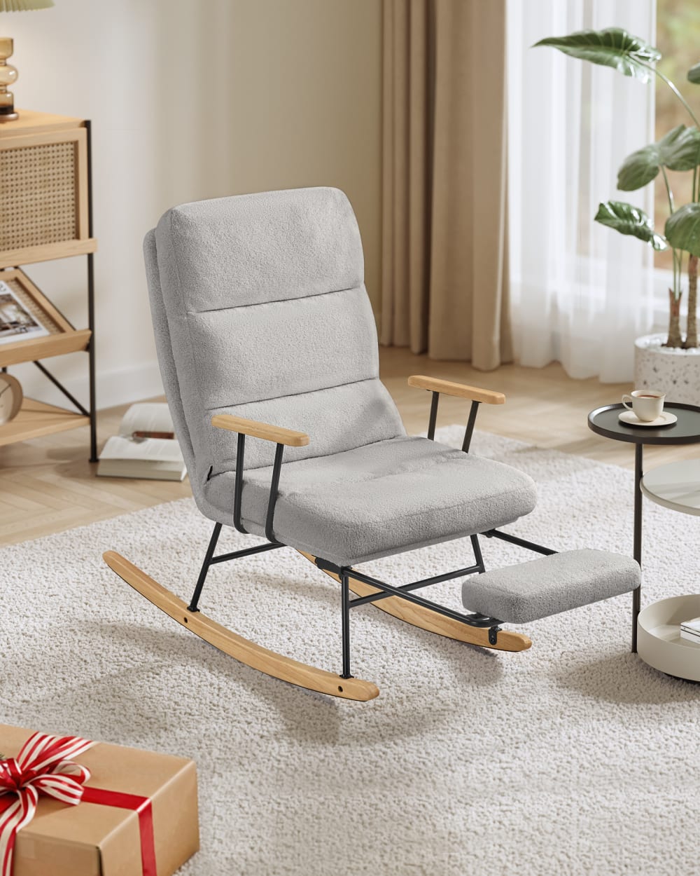 Fauteuil à bascule 4 positions, supporte jusqu'à 160 kg gris