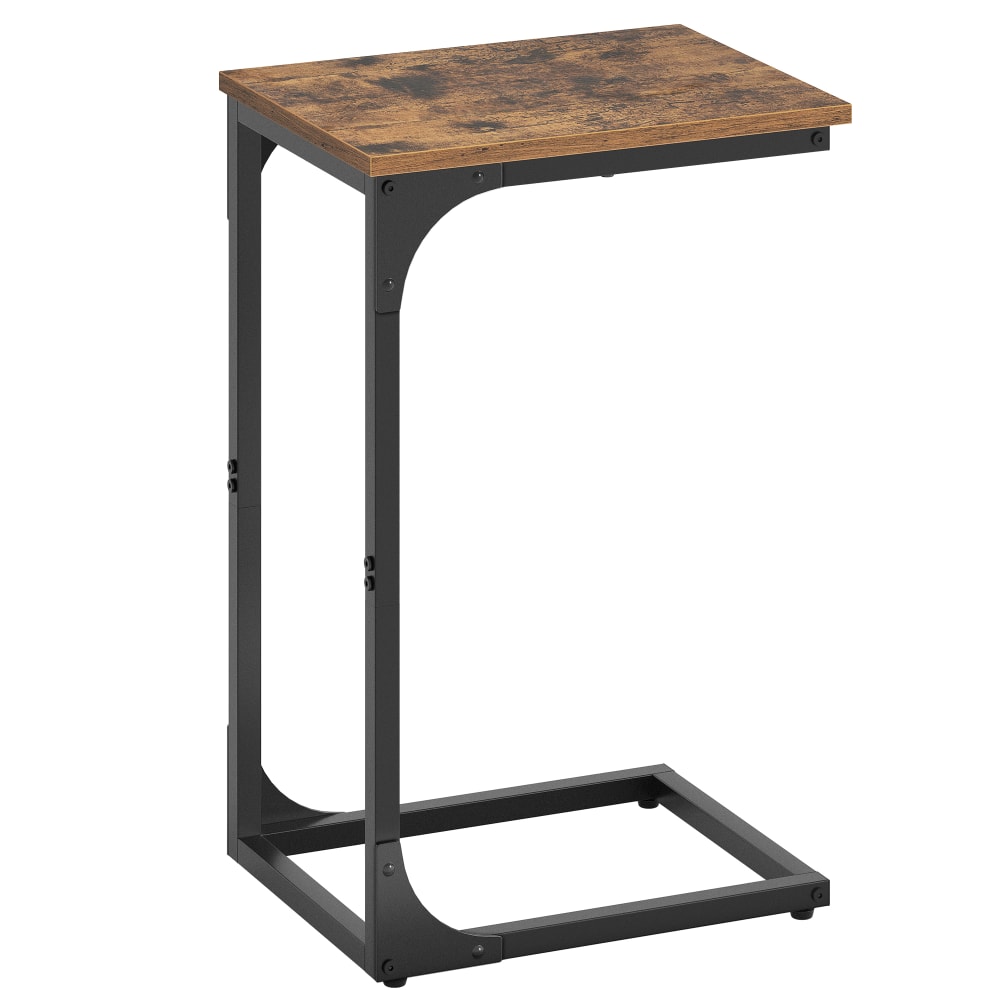 Table d'appoint plateau de télévision style industriel marron et noir Table d'appoint plateau de télévision style industriel marron et noir