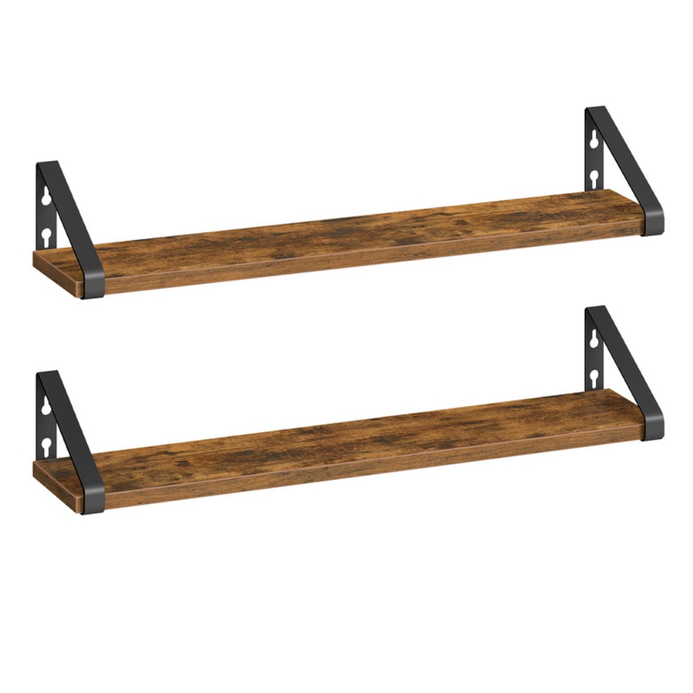 Étagère murale lot de 2 2 façons de montage marron rustique et noir