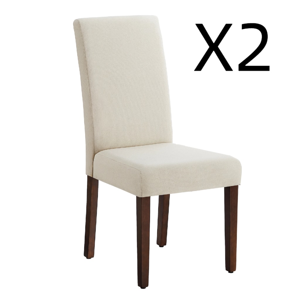 Lot de 2 chaises de salle à manger 58 x 48 x 100 cm blanc crème — Beyit