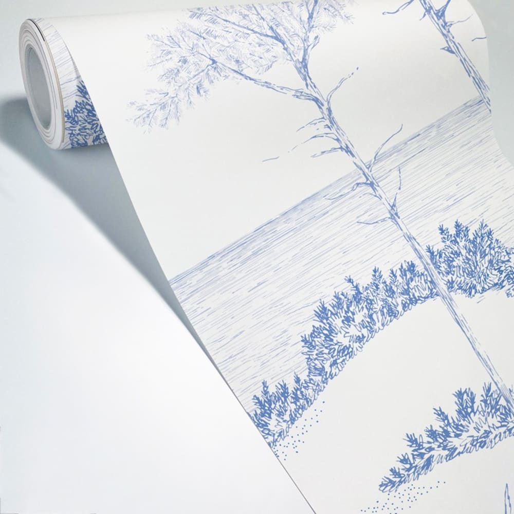 Papier peint panoramique - bleu - intissé - 7 lés : 336x270cm — vue 3
