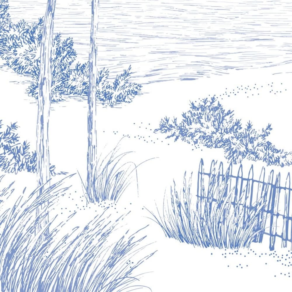 Papier peint panoramique - bleu - intissé - 7 lés : 336x270cm — vue 4